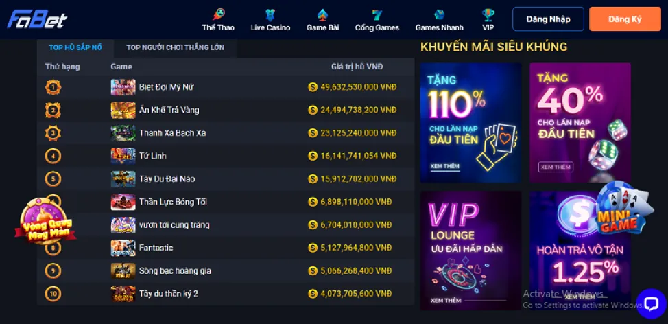 Các chương trình khuyến mãi và ưu đãi độc quyền tại Bayvip App